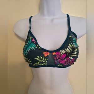 Xhilaration Tropical Floral Bikini Top Strappy Back